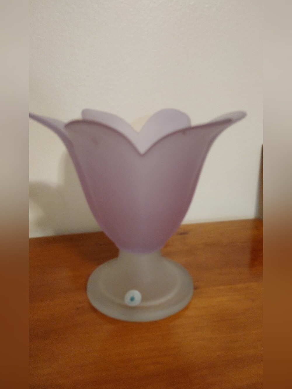 Beautiful Frosted Glass Tulip Vase/ Candle Holder